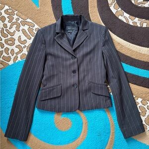 BCBGMaxAzria Dark Gray Striped Blazer